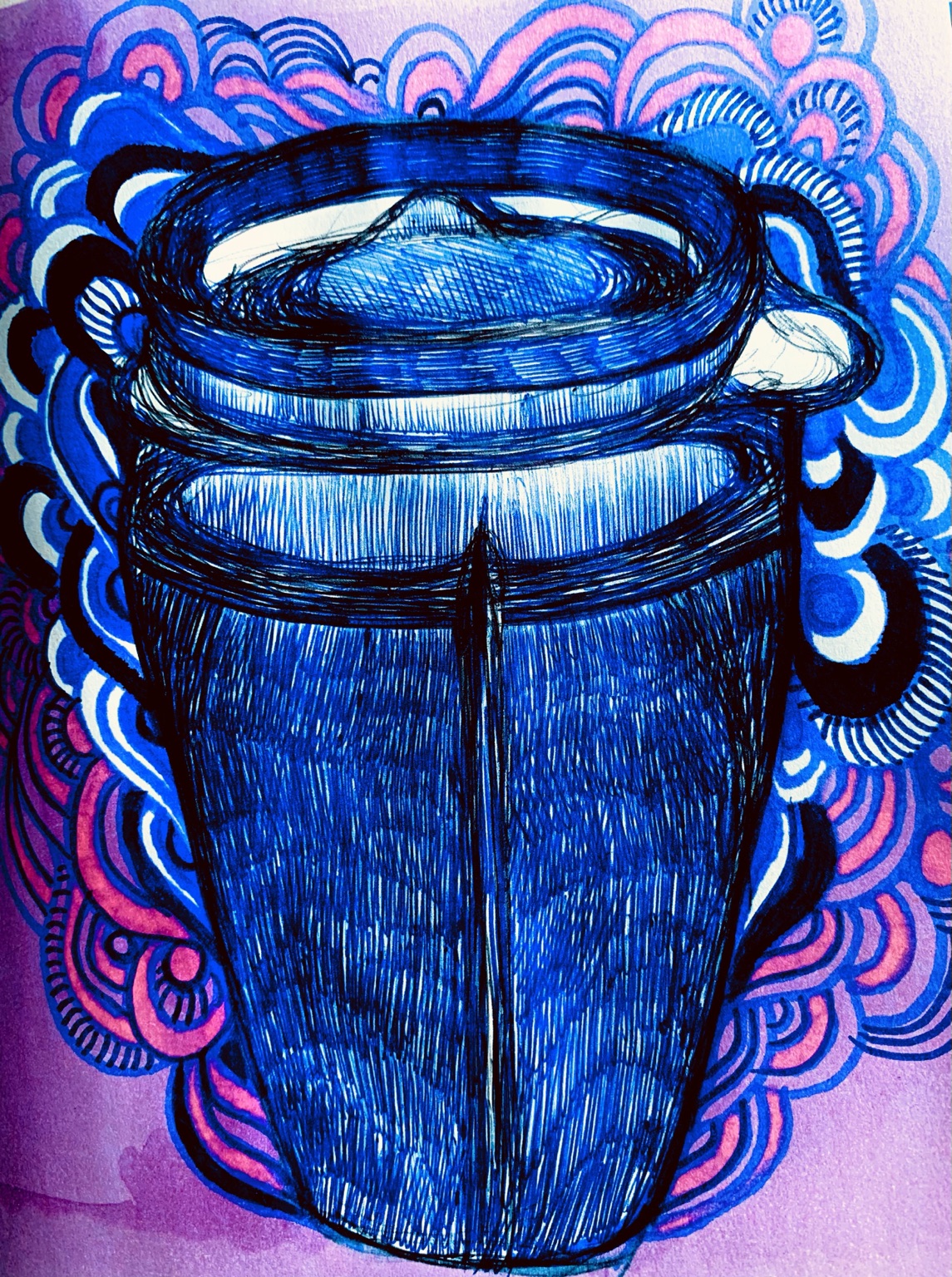 Carnet nomade, gobelet bleu