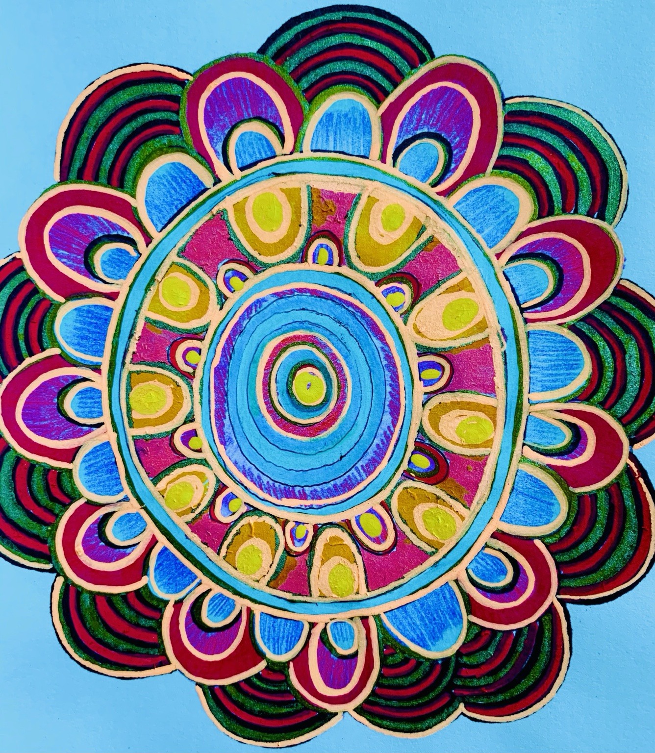 Carnet nomade de Juliette Savaëte, mandala coloré