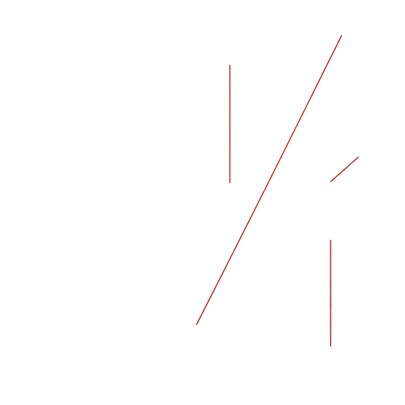 Composition minimaliste de lignes rouges pour Juliette Savaëte